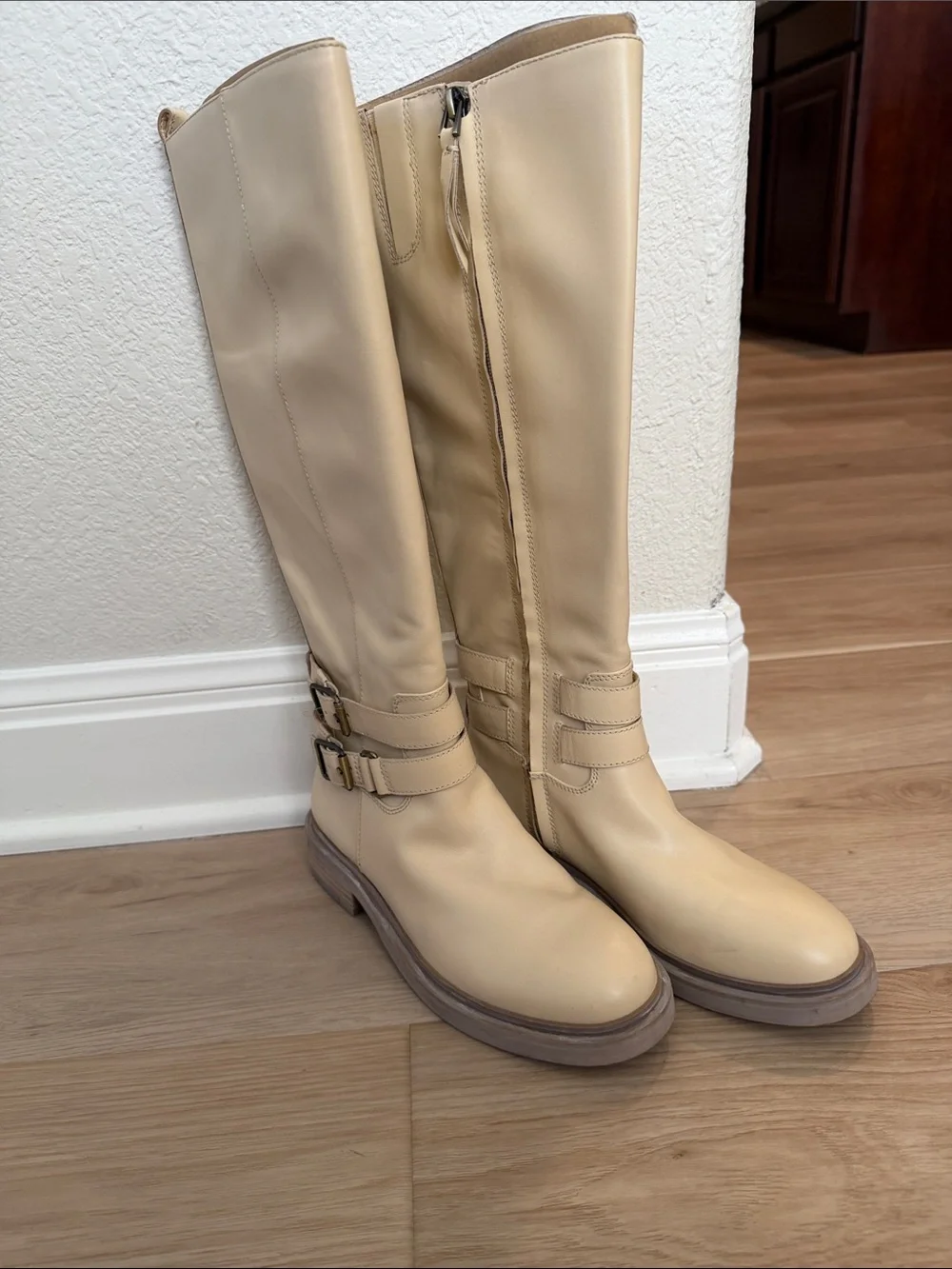 Sam Edelman Freda Boot.  Tall Cream Riding Boots.